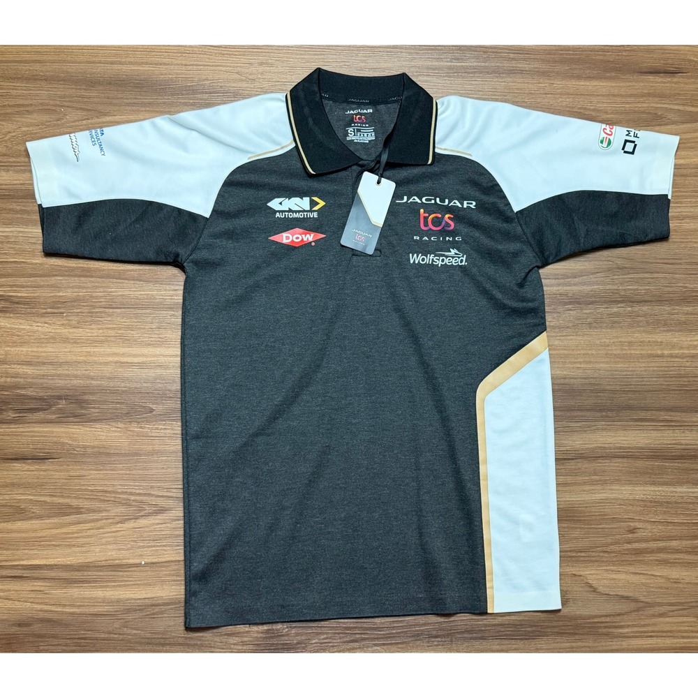 Jaguar TCS Racing Technical Performance Polo Shirt Mens Grey Formula E Team Sz S